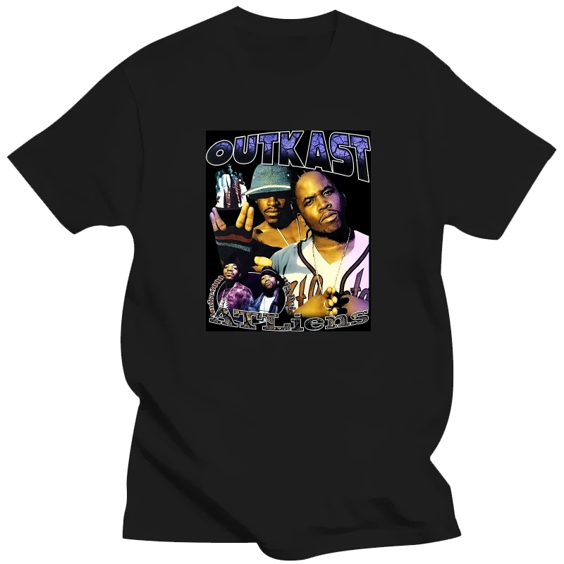 

Hip Hop Rap Outkast T-shirt Inspired Men's Short Sleeve T-shirt DMN Retro Street Rock Black Cool Graphic T-shirt