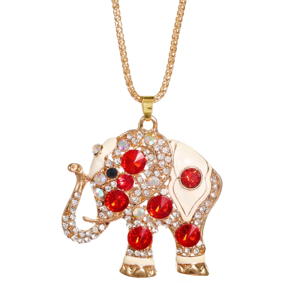 New Rhinestone Elephant Pendant High Quality Stainless Steel Chain Women\'s Street Style Accessories Fashion Necklace Jewelry