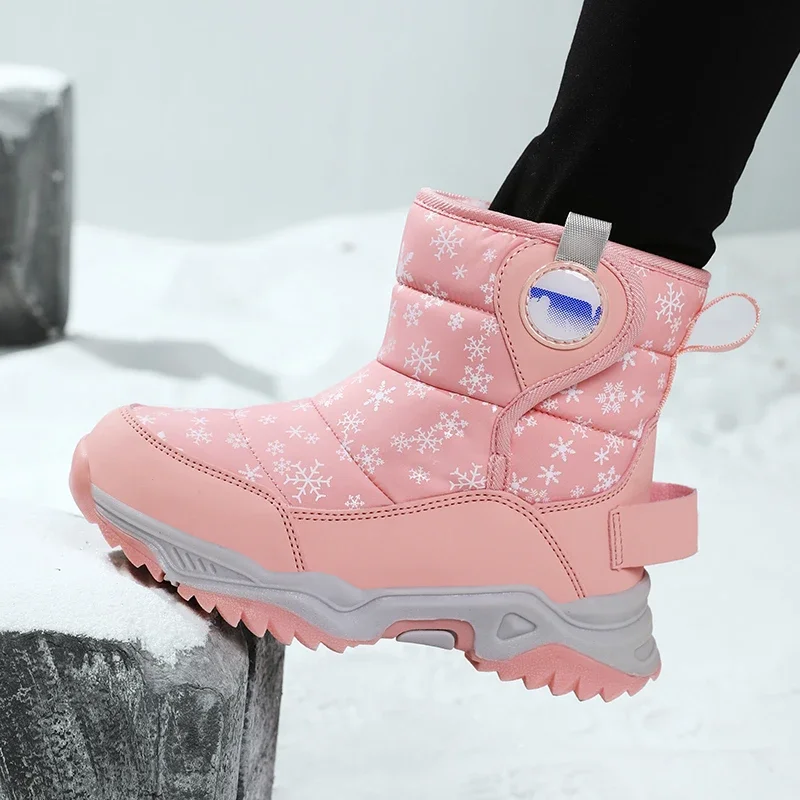 New Kids Hot Sell Children Snow Boots For Boys Winter Fashion Sneakers Girls Boots Warm Snow Boots Sport Fashion Leather Shoes