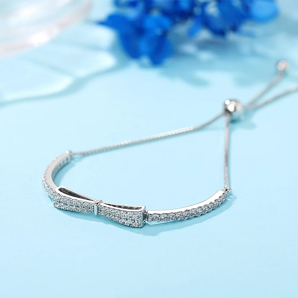 

New style 925 sterling silver bracelet retro ethnic style geometric women's fashion bow adjustable wholesale