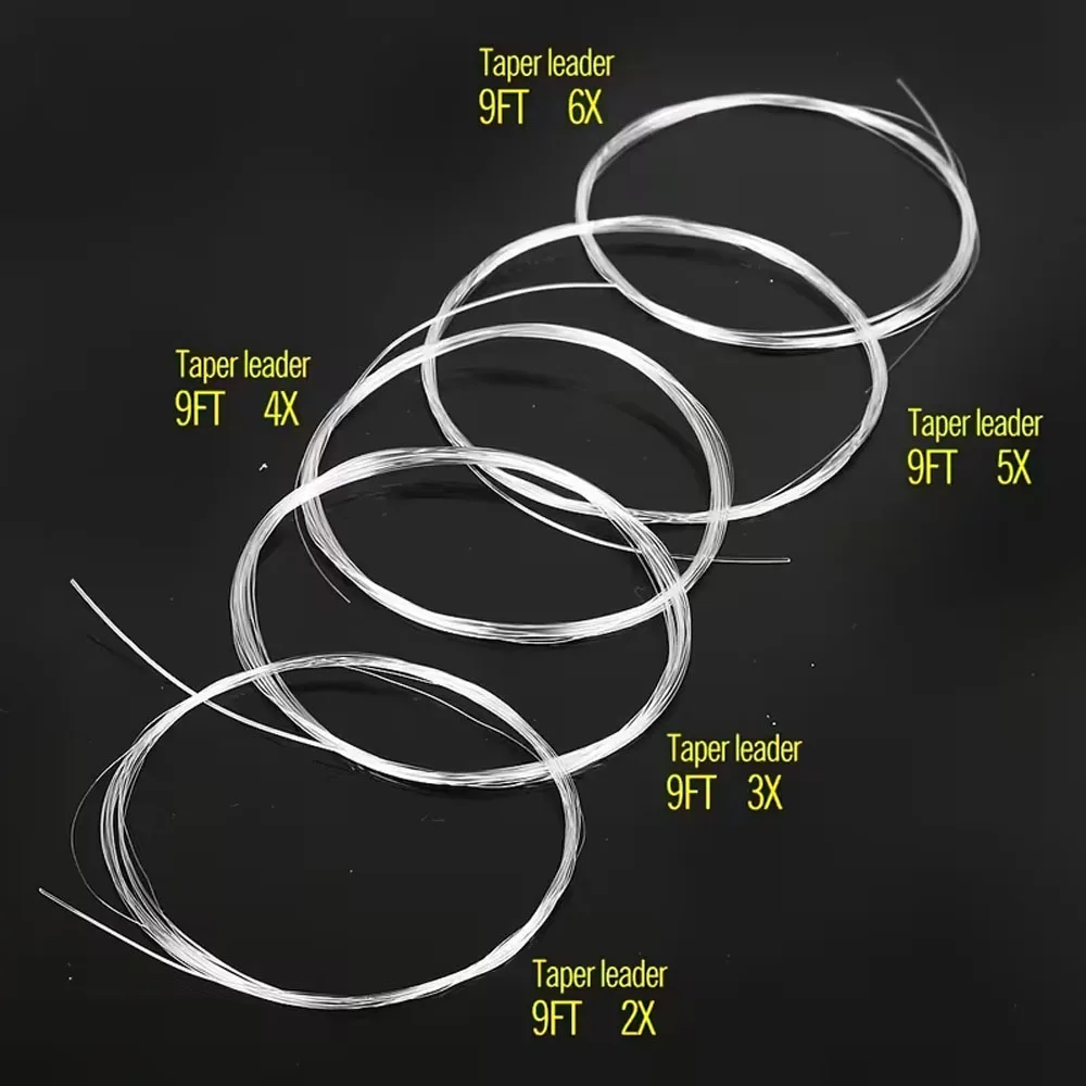 5 pièces pêche à la mouche conique Leader ligne de pêche à la mouche-274.32 cm, équipement de pêche, configuration longue Leader, Monofilament de haute qualité, Smo