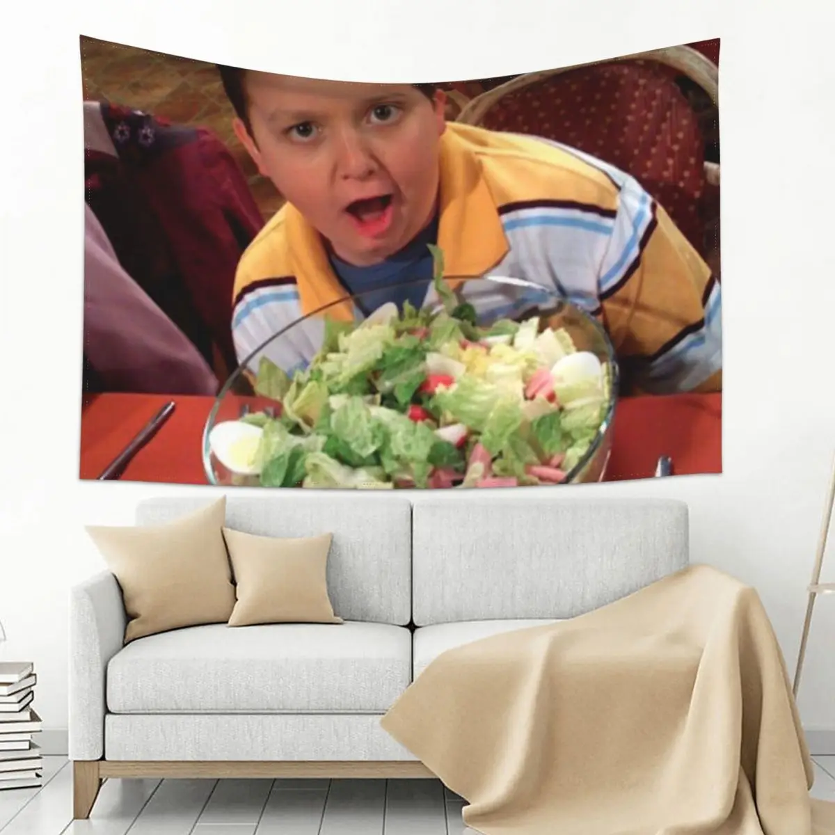 

gibby with a salad Tapestry