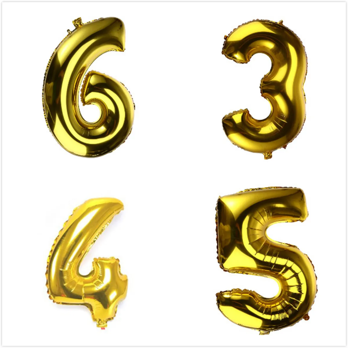 Gold Number Balloons 32 Inch Thickened Helium Foil Balloons Birthday Wedding Anniversary Decoration Number Ballloon
