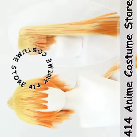 Game &amp; Anime Genderbend Zenitsu Cosplay Wig Demon Slayer Clip-in Long Wig Heat-Resistant Fiber Synthetic Hair