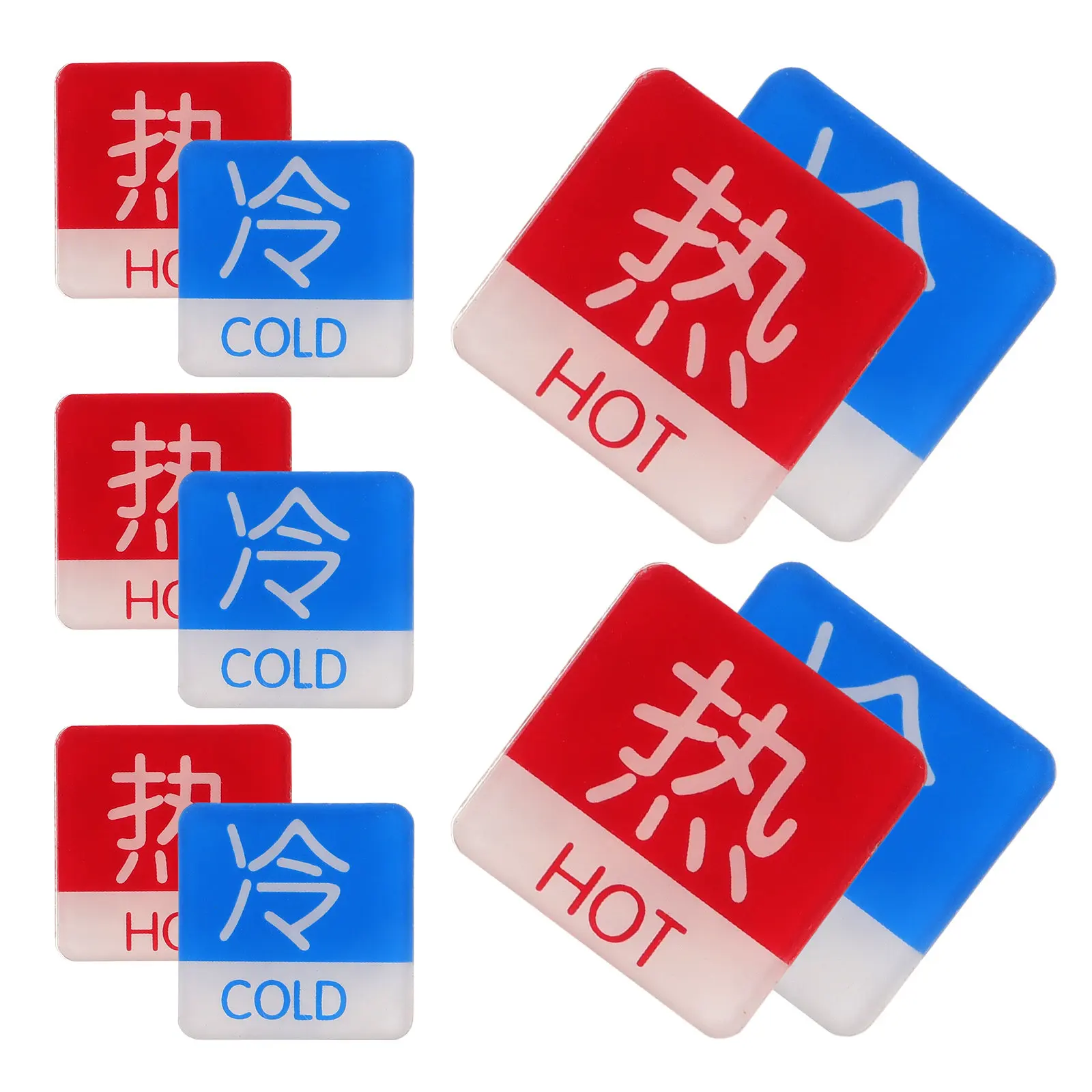 

5Pairs Hot Cold Water Label Acrylic Sticker Hot Cold Faucet Indication for Shower Bathroom Water Indicator Label