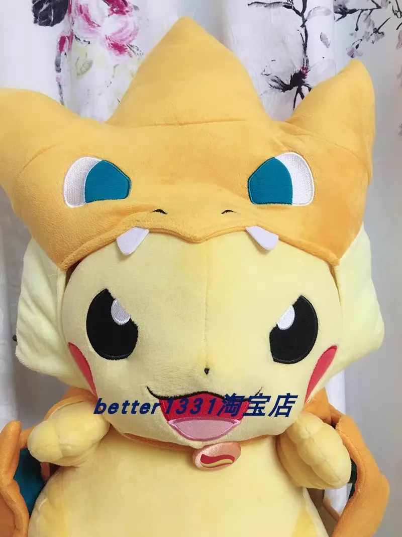 Nieuwe Originele Pokemon Grote Charizard vermomd als Pikachu 52 CM Zachte Knuffel Pop Knuffels Verjaardagscadeau Voor kind