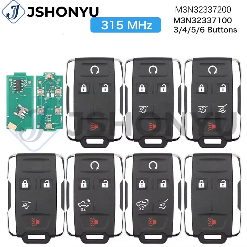 

JsHonYu M3N-32337100 315MHz M3N-32337200 433MHz Smart Remote Car Key for Chevrolet Silverado Tahoe GMC Sierra Yukon Fob