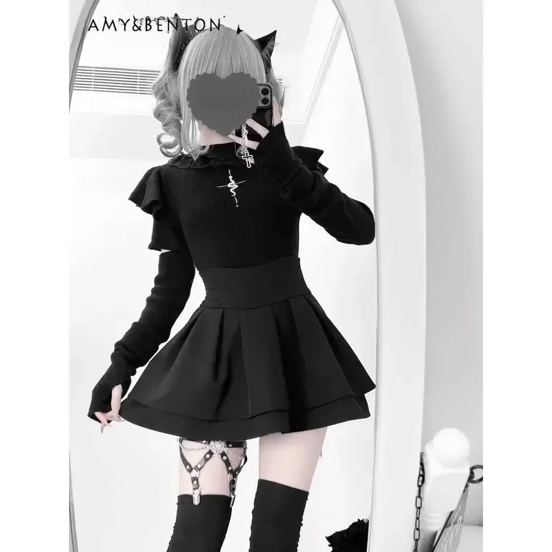 

25COSПотводолазка в японском стиле с летающими рукавами, трикотажная нижняя рубашка, топ, серия Mine, массовое производство, готический субкультурный пулов