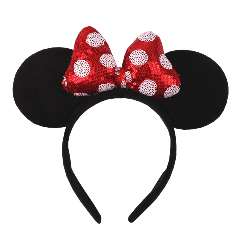 1 Stück Mausohren-Stirnband für Mädchen und Kinder, 10,2 cm, gepunktete Schleife, Haarband, Urlaub, Party, Reisen, DIY-Haarschmuck