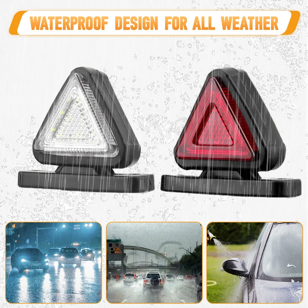 

For Trucks Trailers SUVs Buses Boats 2pcs 12V-24V LED Outline Lamp Truck Side Marker Light Warning Light Turn Signal Lamp