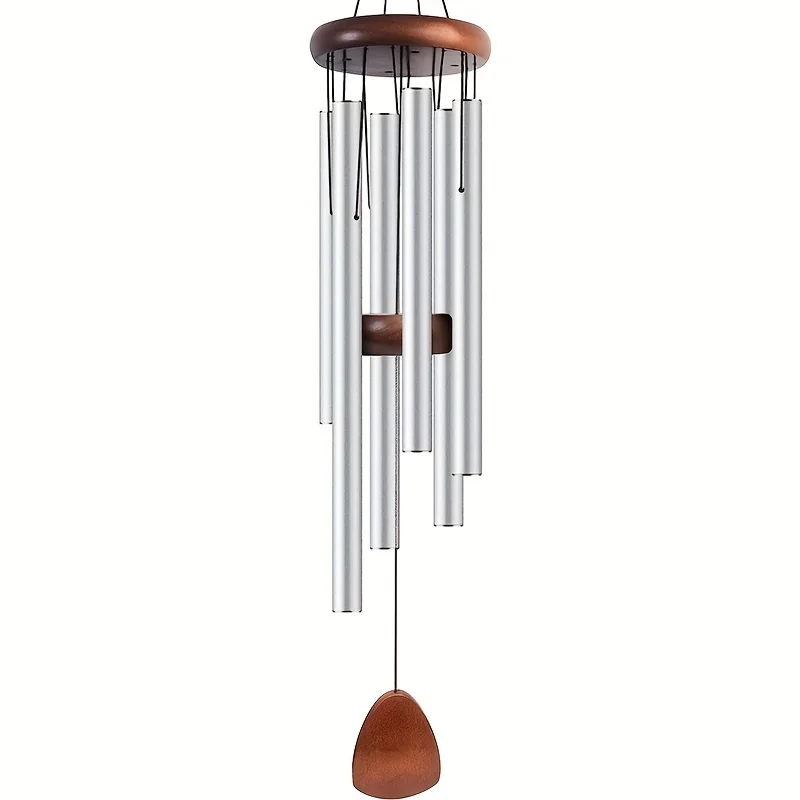 

Large Aluminium Wind Chimes Create A Zen Atmosphere Suitable For Outdoor, Garden, Patio Decoration, Silvery