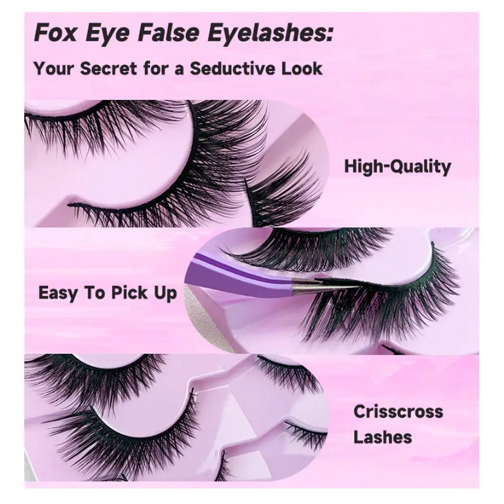 5 paia di ciglia finte stile russo drammatiche voluminose e soffici occhi di gatto, ciglia super ricce e sottili per un look di trucco glamour audace