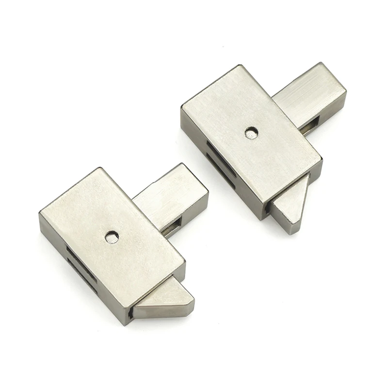 Metal press to open impact type latch lock, both inside and outside to open the latch