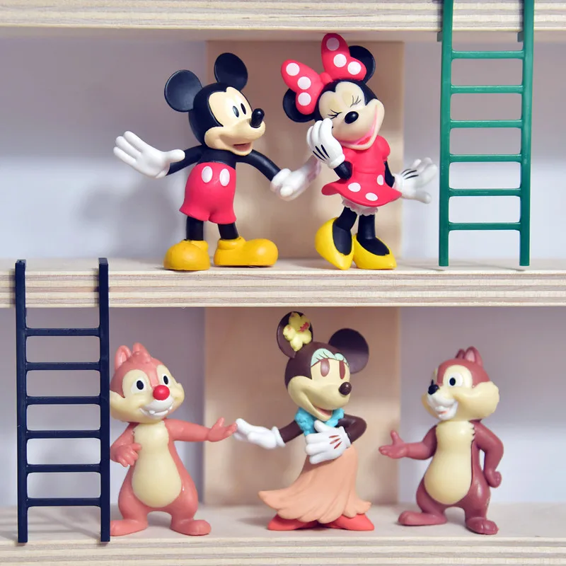 Disney Mickey Mouse Minnie Donald Duck Daisy Figures Birthday Party Cake Decoration PVC Anime Figures Kids Toys