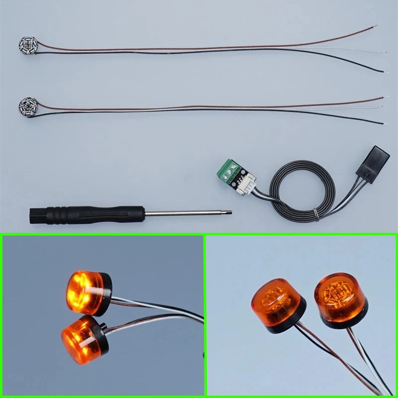 

Светодиодный 5 В на крыше, вращающийся светильник, комплект фитиля, световая доска для 1/14 Tamiya RC грузовика, прицепа, самосвал Scania 770S 8 × 4 56371, детали Diy