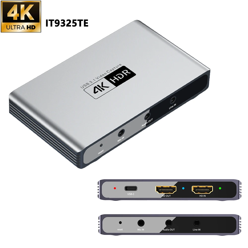 Плата видеозахвата IT9325TE USB3.1 Gen 1, вход 4K6 0Hz, выход 4K30 1080P 120FPS SDR HDR для PS 4 5, Паровая планка