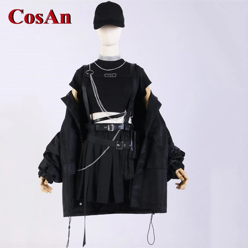 CosAn Anime Vtuber Sister Cleaire Cosplay Costume Sweet Elegant Black Uniform Activity Party Role Play Clothing