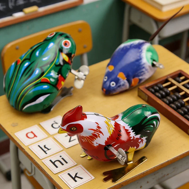 

Игрушки на пружинке: жаба, кролик, мышь, тигр из жести. Детские игровые призы, подарки TMZ