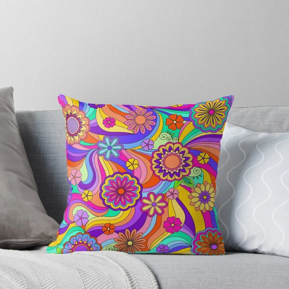

Groovy Psychedelic Flower Power Throw Pillow Luxury Sofa Cushions Cushions Home Decor Christmas Covers For Cushions pillow