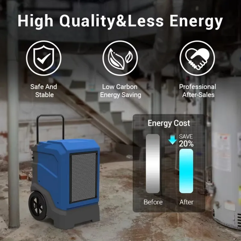 LGR 165 Pints แบบพกพาเครื่องลดความชื้นชั้นใต้ดินเสียหายจากน้ําสําหรับการบูรณะ