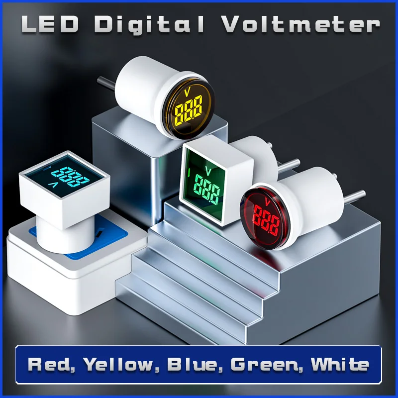 Direct insertion voltmeter square AC digital 20-500V voltage tester instrument monitor power LED indicator light display light