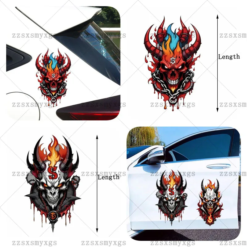 

Handsome Flame Skull Car Sticker Fit for car body Bumper Windshield Motorcycle Helmet Trunk Laptop Vinyl Decal Car Accessories