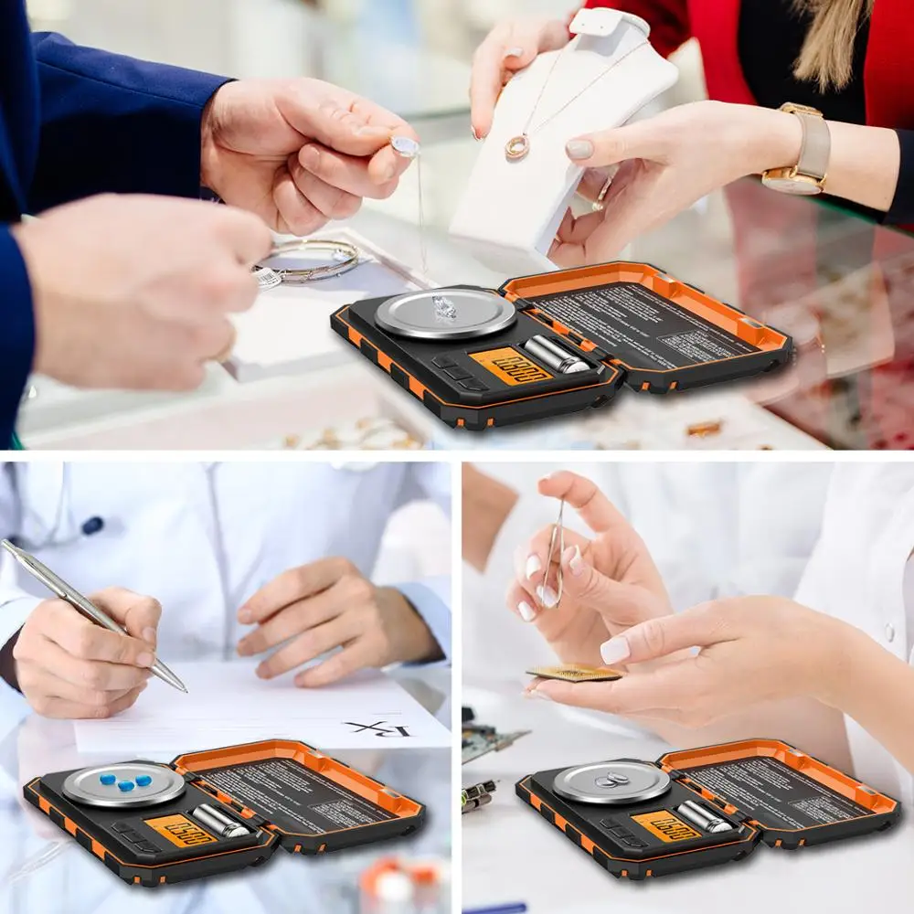 0.001g Digital Scale 20g Portable Mini Scale Precise Graduation Professional Pocket Scale Milligram Calibration Weights