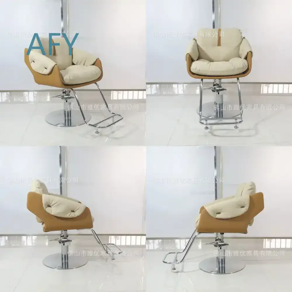 Barbershop Hairdresser Chair for Salon Liftable Hair Cutting Chair for Barber Beauty Styling Station Adjustable Reclining