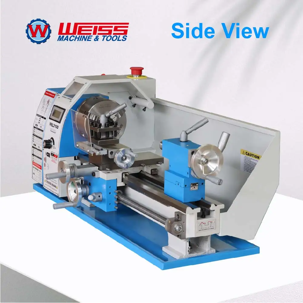 Tornio per metalli WEISS WBL210D 400mm Foro mandrino 38mm 1100W Motore BLDC Velocità variabile 2500 giri/min per la lavorazione dei metalli di precisione