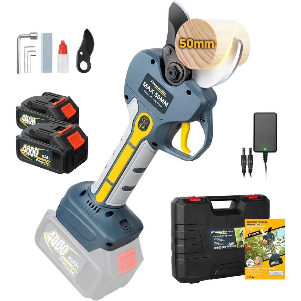 

Professional Electric Pruning Shears Brushless Cordless, Compatible with Makita Batteries 50mm(2 inch) Electric Pruner for Garde