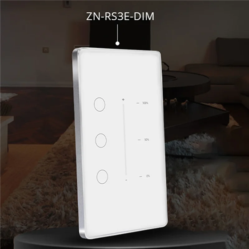 

【Горячий продавать】10X Tuya Zigbee 3-клавишный диммер, переключатель света Tuya/Smart Life APP, дистанционное управление, стандартный переключатель США, ЕС (B)