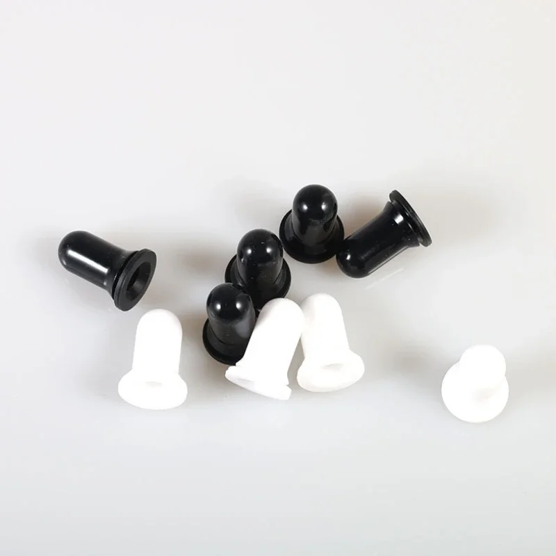 Nekoliën Parfumflesje Druppelaar Etherische oliefles Glanzend/Mat Zwart/Wit Rubber Speendruppelaars Siliconen hoofd Rubberen dop