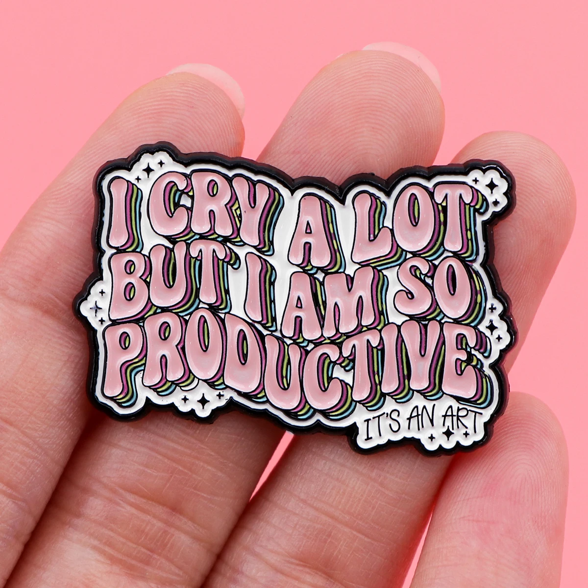 I Cry A Lot Enamel Pin Mental Health Brooch Pines Lapel Pins Badge on Backpack Clothing Accessories Quote Jewelry Friends Gift