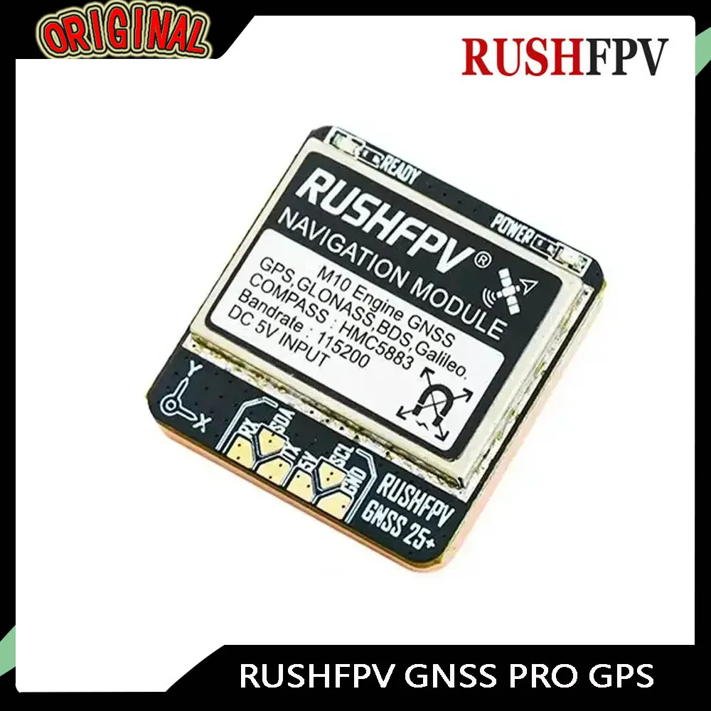 

RUSHFPV GNSS PRO M10 GPS-модуль с двумя протоколами Встроенная керамическая антенна HMC5883 Компас 5 В Вход 25X25 мм для FPV RC дальнего действия