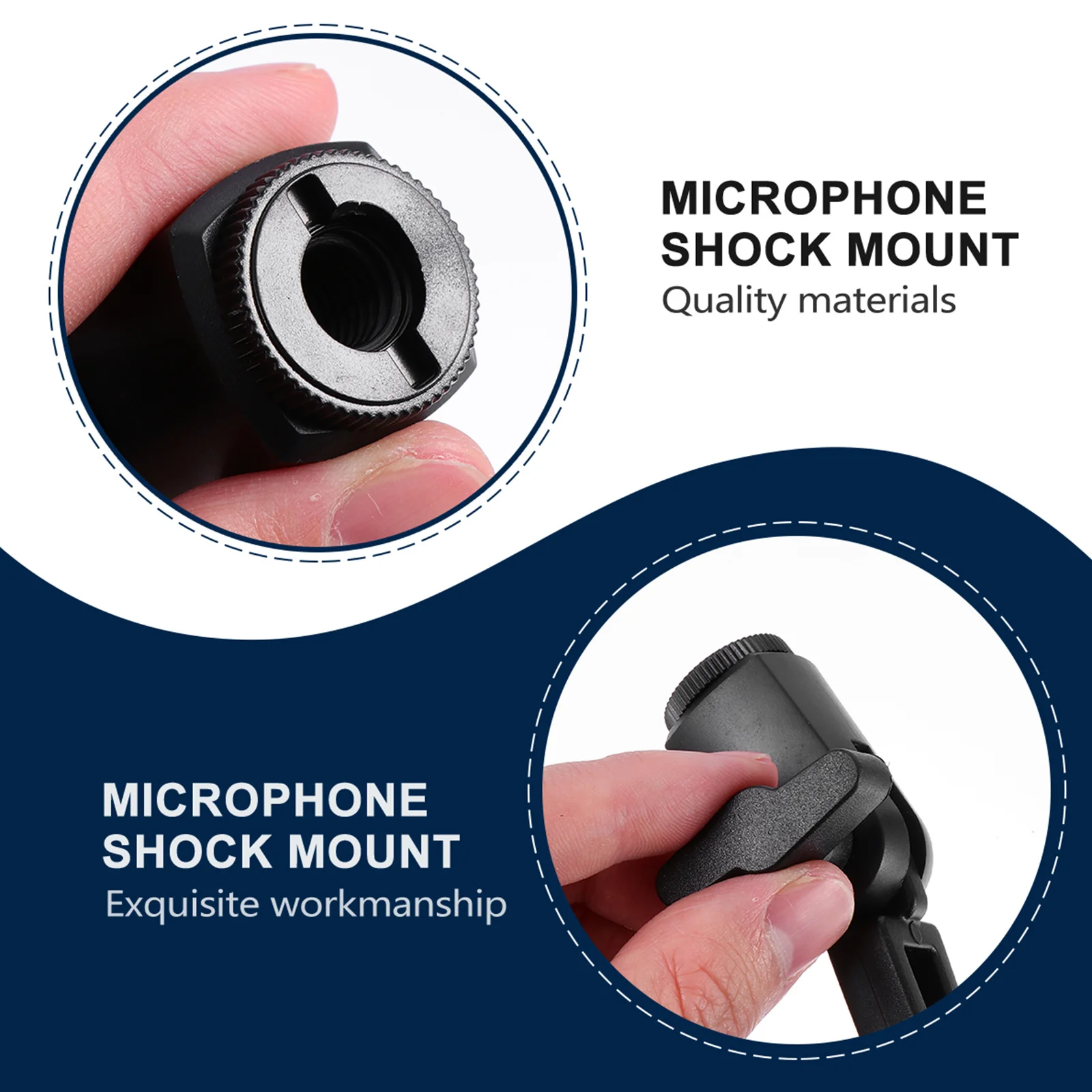 

Plastic Shockmount Microphone Mount Universal Suspension Clip for Condenser Mic Isolate Vibration Broadcast Recording