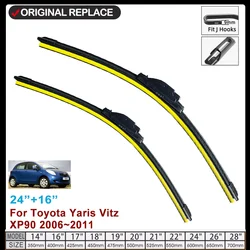 Car Wiper Blade Windscreen for Toyota Yaris Vitz XP90 2006~2011 MK2 Front Rear Window Windshield Wipers Car Goods 2008 2009 2010