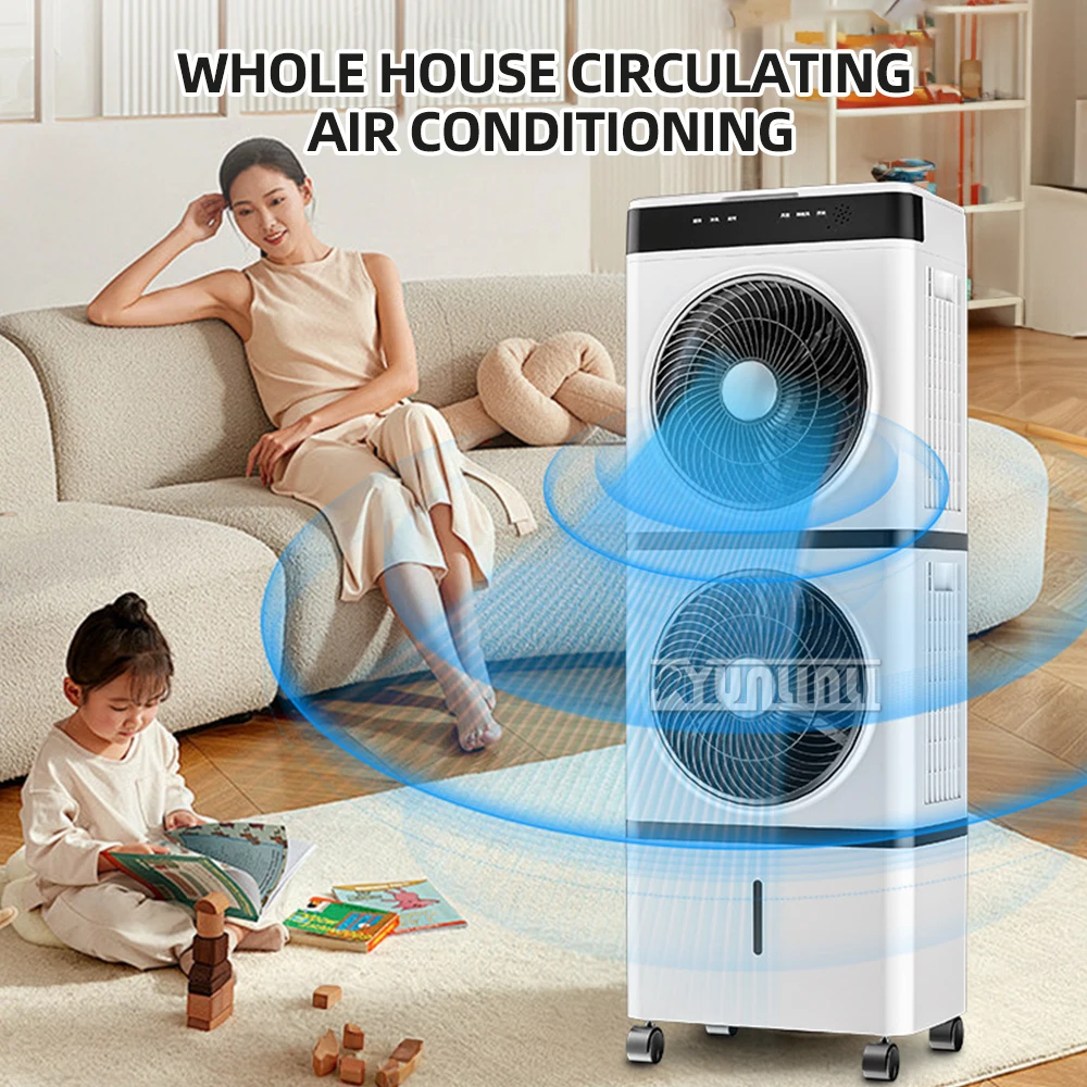 Household Air Conditioning Fan Standing Mobile Conditioning Ventilador Double Intelligent Cooling Fan Ventilateur