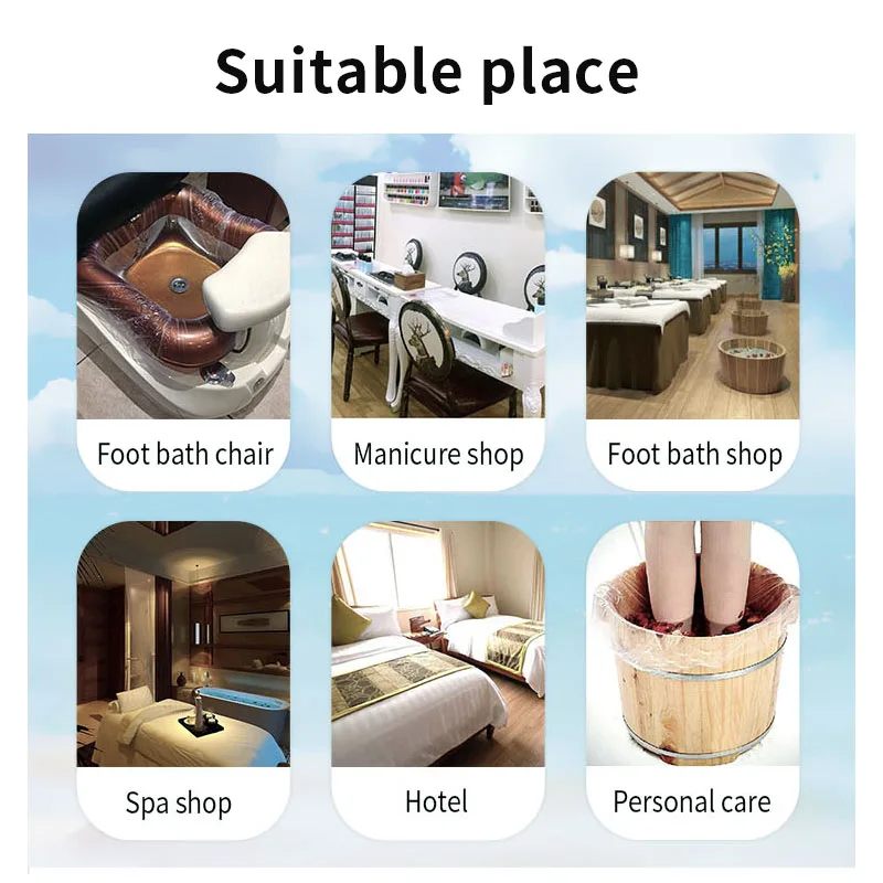 100 Pcs Pedicure Bowl Liners Disposable Foots Pedicure Spa Salon Beauty Skin Care Tools