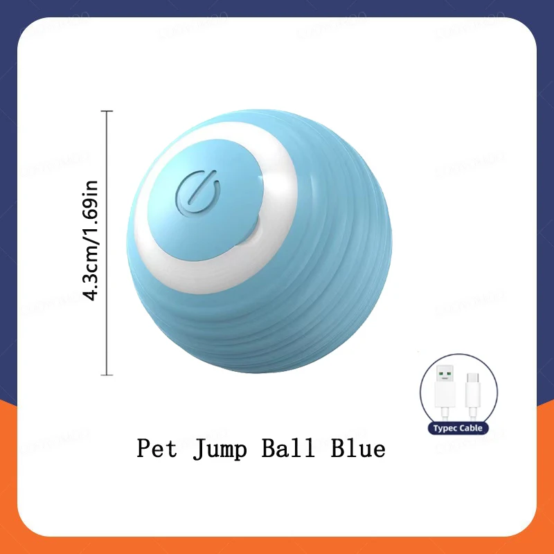 Intelligenter Katzenspielball Automatischer Interaktiver Elektrischer Rollender Teaser USB-Aufladbarer Beweglicher Hüpfball für Katzen Geburtstagsgeschenk