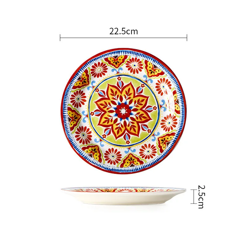 Exquise Keramische Borden Rond Steak Diner Pastabord Onderglazuur Color Serviesgoed Keukenaccessoires Thuissaladeplaat