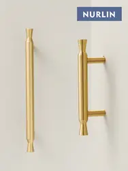 Nurlin Solid Brass New Style Cabinet Knobs T-bar Long Pull 115-380mm 4.5-15 inch Wardrobe Handle Drop Shipping Available