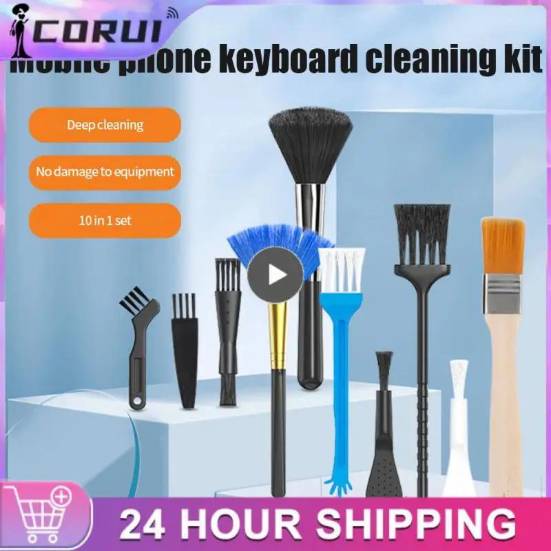 新しいセット-帯電防止クリーニングブラシ、コンピューターキーボード、小さなスペース、ラップトップ、タブレット用のポータブルクリーニングキット