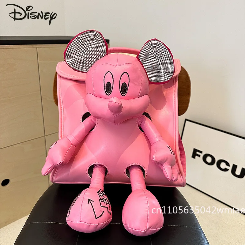Disney Mickey New Student Doll Backpack Fashion High Quality Women's Backpack Cartoon Versatile Large Capacity Girls' Backpack