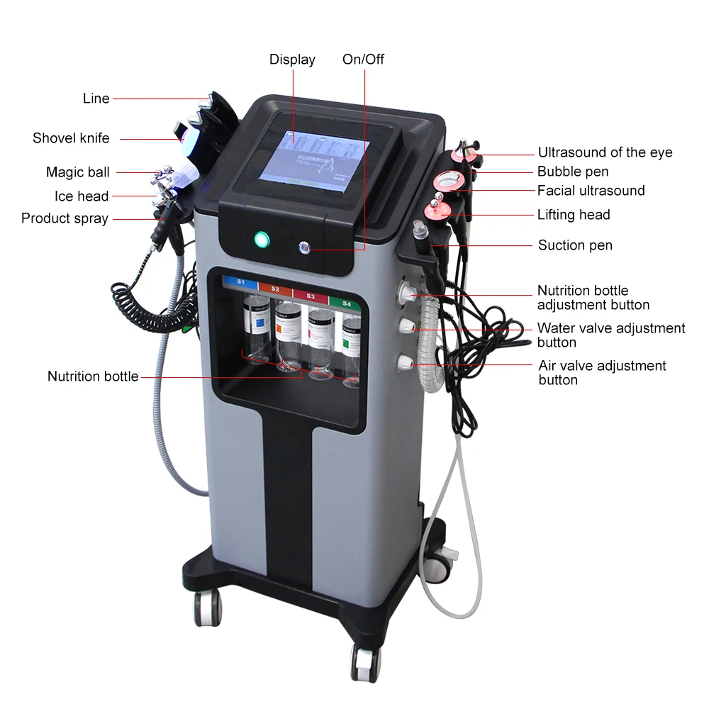 하이드로 박피술 기계, 수소 산소 소형 버블 장치, 딥 클리닝, 다기능 스킨, 하이드라 살롱, 뷰티 스파, 10 in 1
