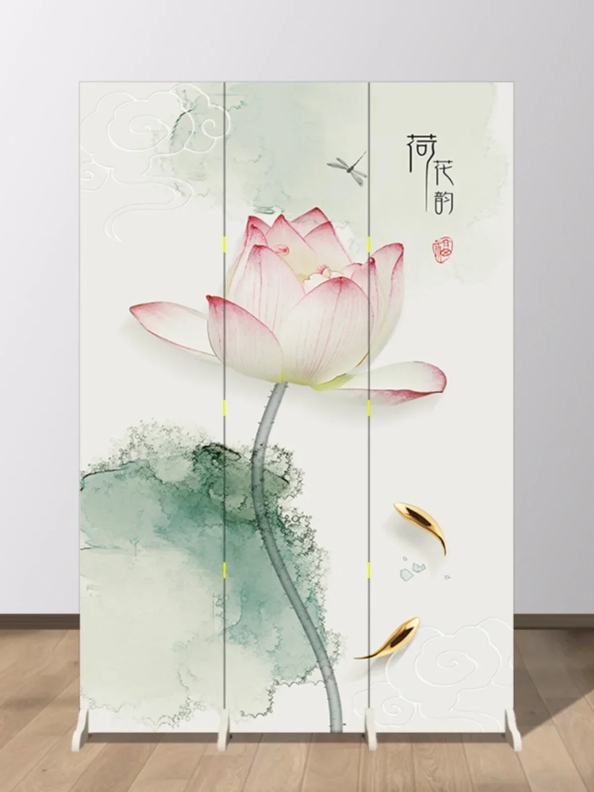 Китайская перегородка экрана, складной мобильный офис для гостиной, домашний вход, простой складной экран с лотосом, окклюзия для спальни