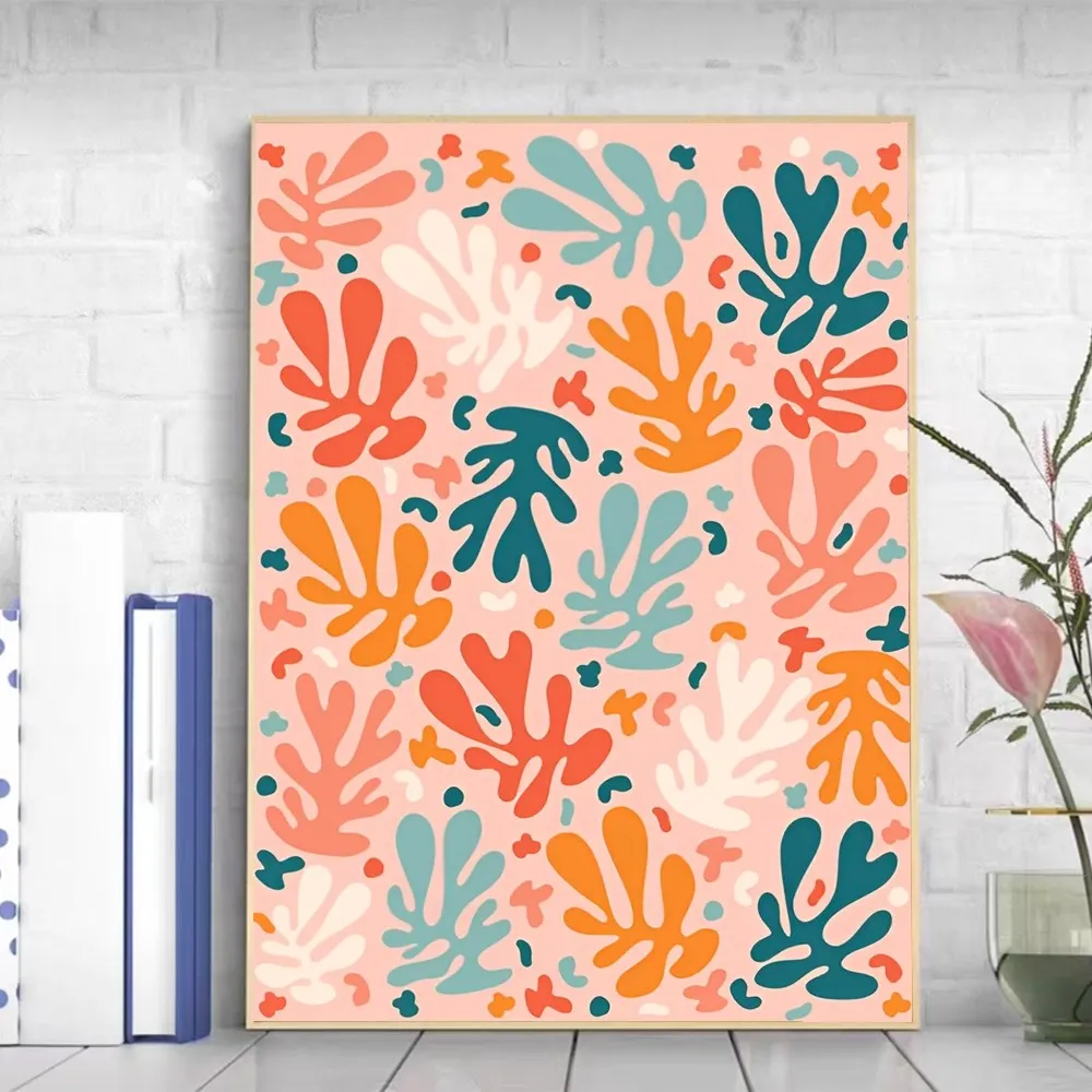 Henri Matisse Abstract Wall Art Flower Market Colour Poster Self-adhesive Art Poster Retro Sticker DIY Room Vintage Decorative