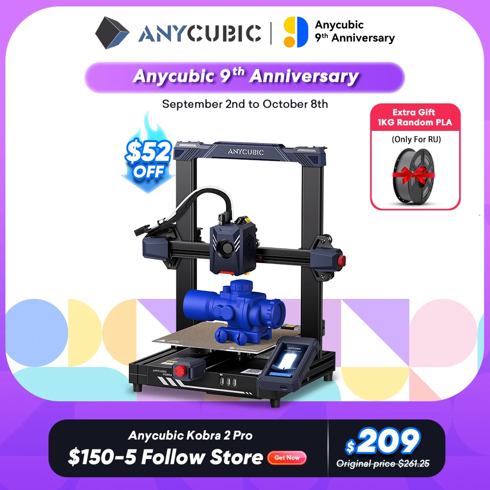 

Newest ANYCUBIC Kobra 2 Pro 500mm/s Maximum Printing Speed High Power Dual Core LeviQ 2.0 Auto Leveling FDM 3D Printer