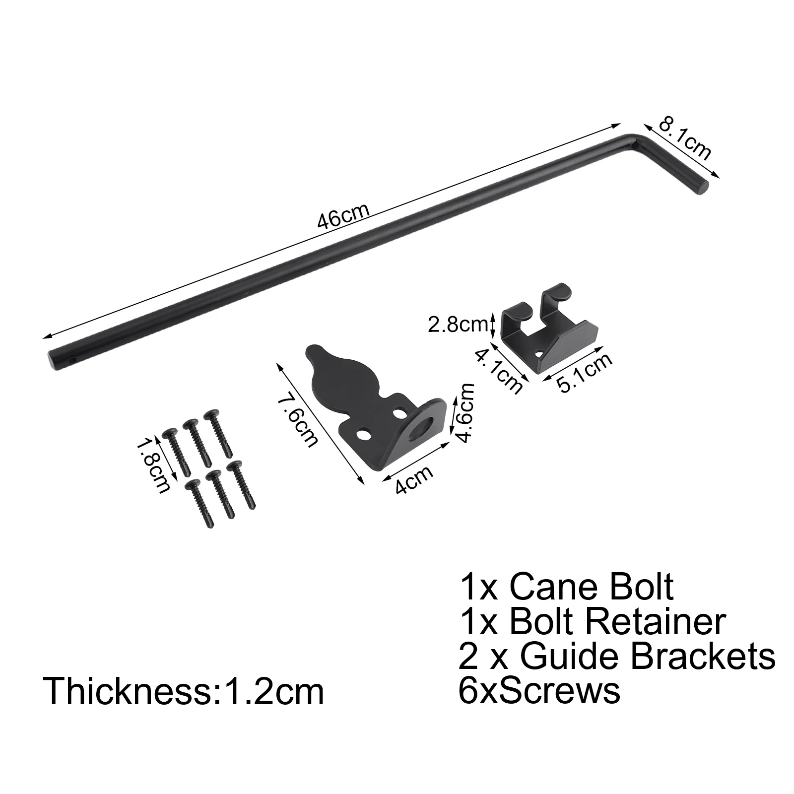 Screws for cane Bolt Bolt Retainer Fences For Wood Gate Bolt Steel for cane Door Hardware Vinyl Outdoor Living