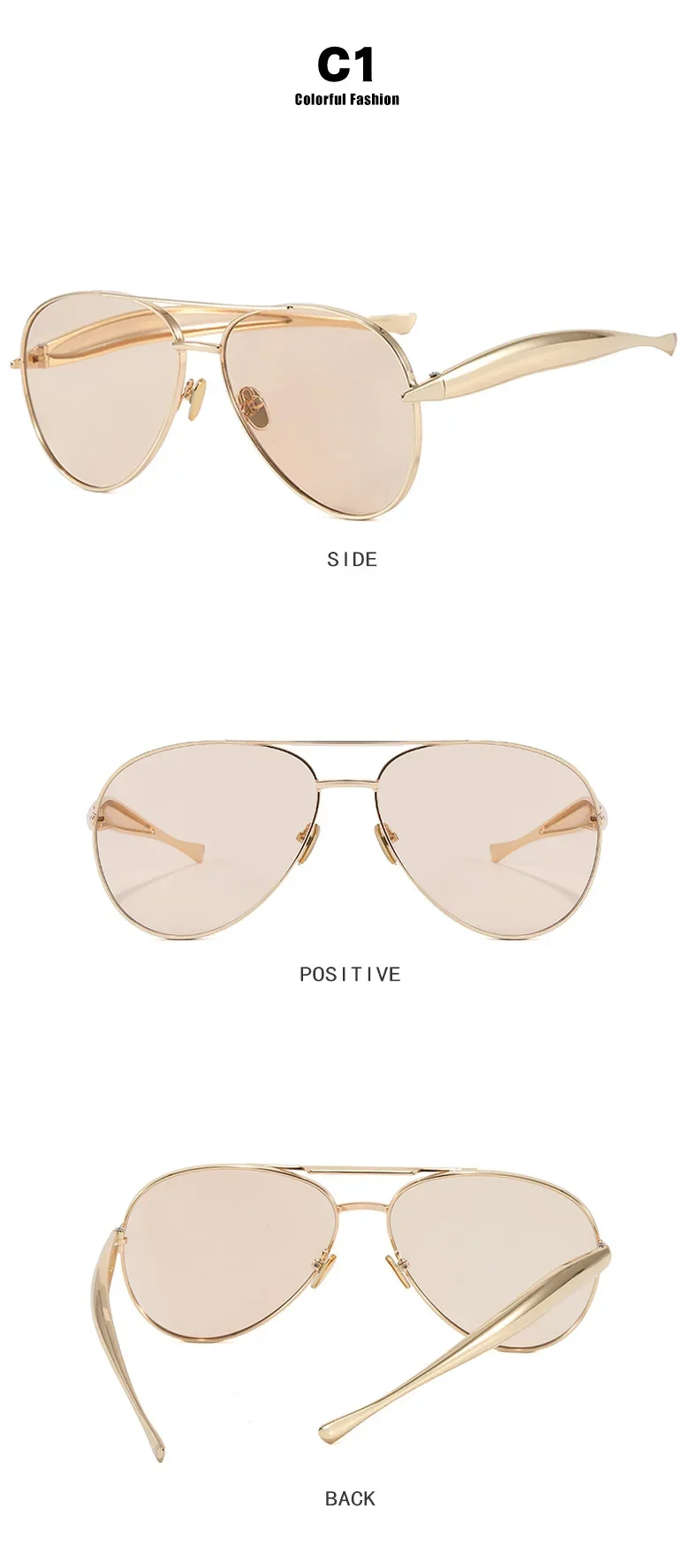 Neue Y2K Vintage Metall-Piloten-Sonnenbrille für Damen und Herren, Punk-Stil, Beliebte Outdoor-Fahrbrille, Luxus-Marken-Designer-Brille, UV400-Schutz – Detail 9