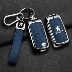 Car Zinc Alloy Key Case Bag For Peugeot GTLine 207 307 208 407 308 408 508 2008 3008 4008 5008 RCZ Car Key Chain Metal Key Shell